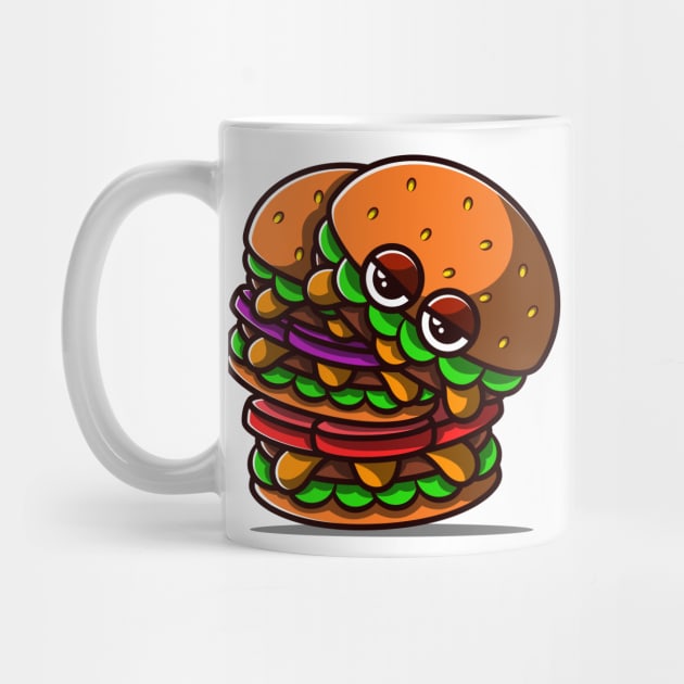 Cute and Unique Double Burger Illustration. by Sydnaku 